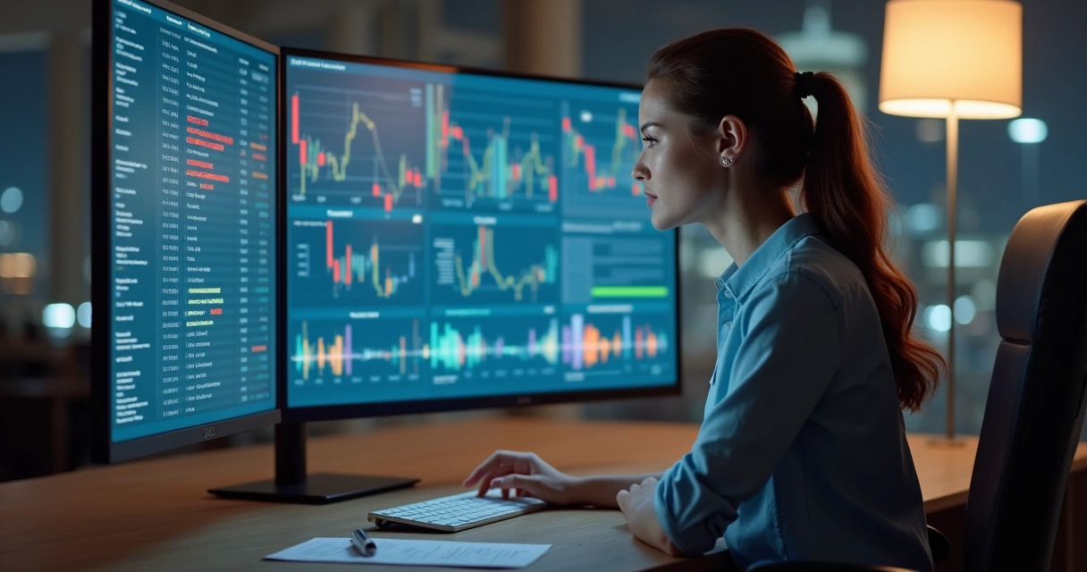 Profissional analisando relatórios de feedbacks na tela de computador 