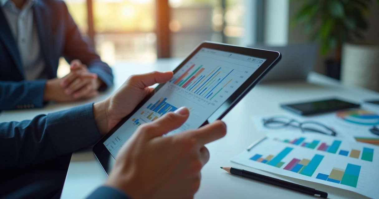 Análise estratégica de dados contábeis em tela digital