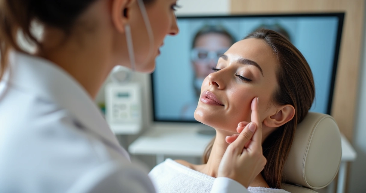 Avaliação facial por especialista em clínica moderna 