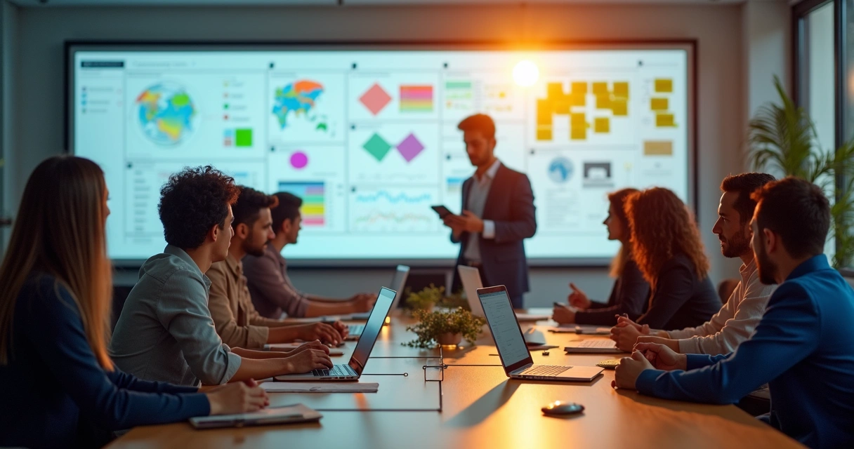 Equipe analisando feedback de chatbot em empresa 