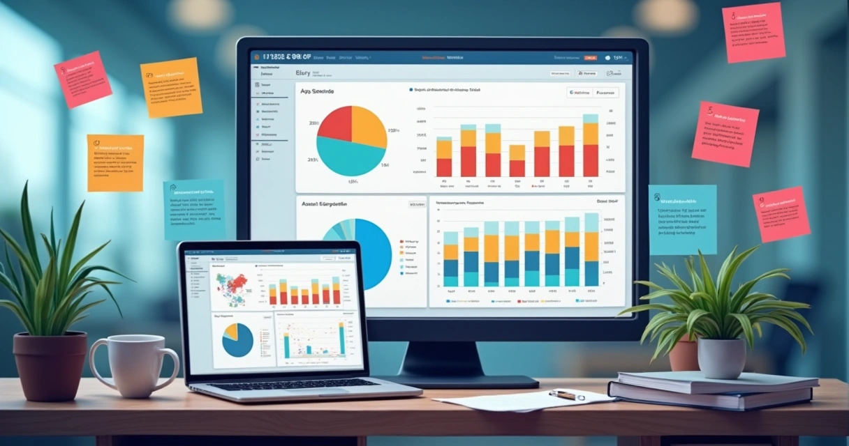 Gráfico com análise de sentimentos de feedbacks de clientes B2B, com palavras e dados destacados 
