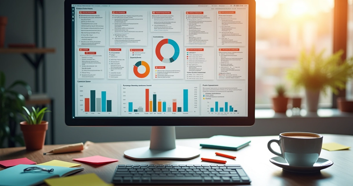 Análise de vários comentários de clientes em tela de computador com gráficos 