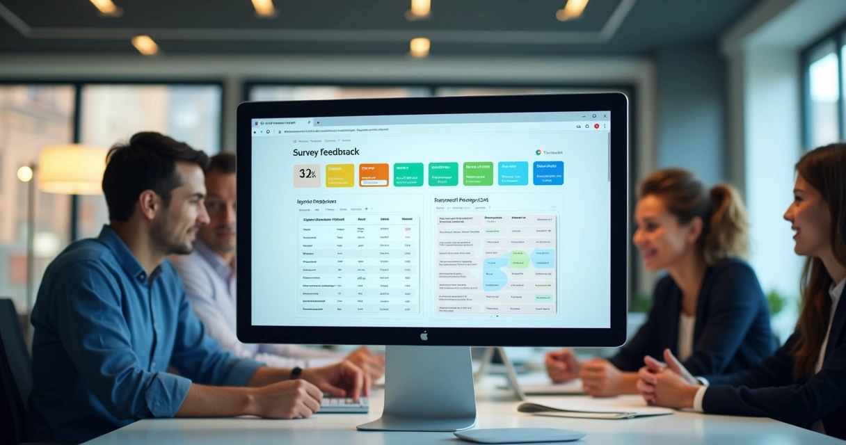 Dashboard mostrando análise de sentimentos e temas de feedbacks 