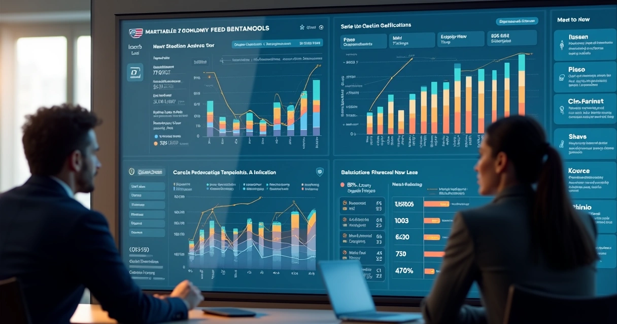 Painel com gráficos mostrando análise de feedback de marketplace 