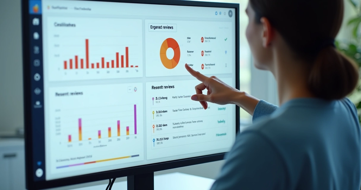 Painel digital de análise de feedbacks de usuários com gráficos e respostas