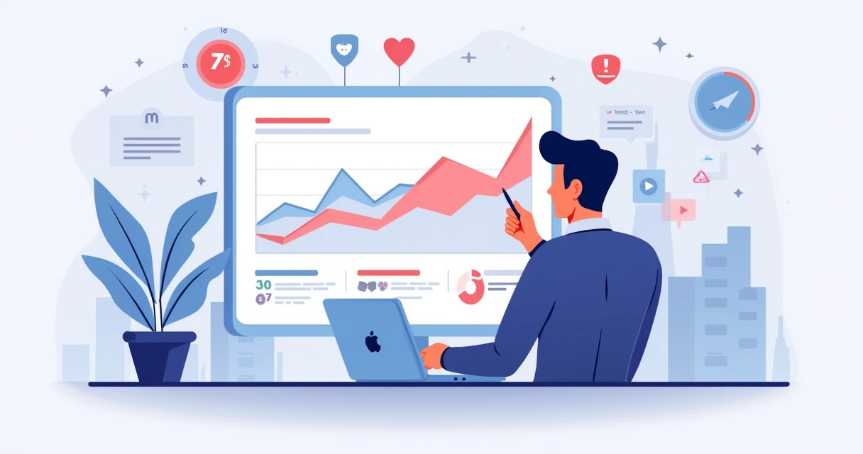 Dashboard com gráfico de score reputacional mostrando queda abrupta e análise em destaque 