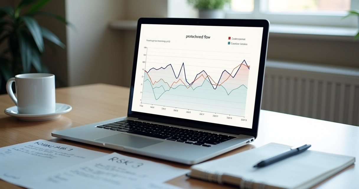 Gráfico de fluxo de caixa mensal de PME brasileira 