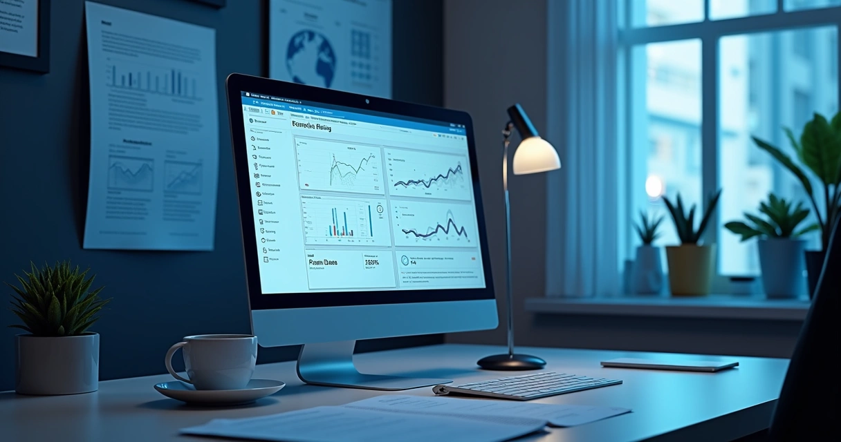 Tela de computador mostrando análise automatizada de dados públicos 