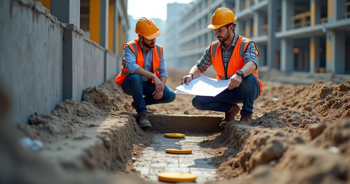 Análise de fundação em canteiro de obras de edifício 