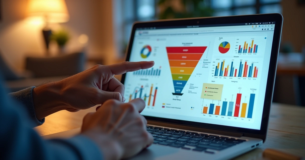 Gráfico de funil de vendas e-commerce em análise de dados 