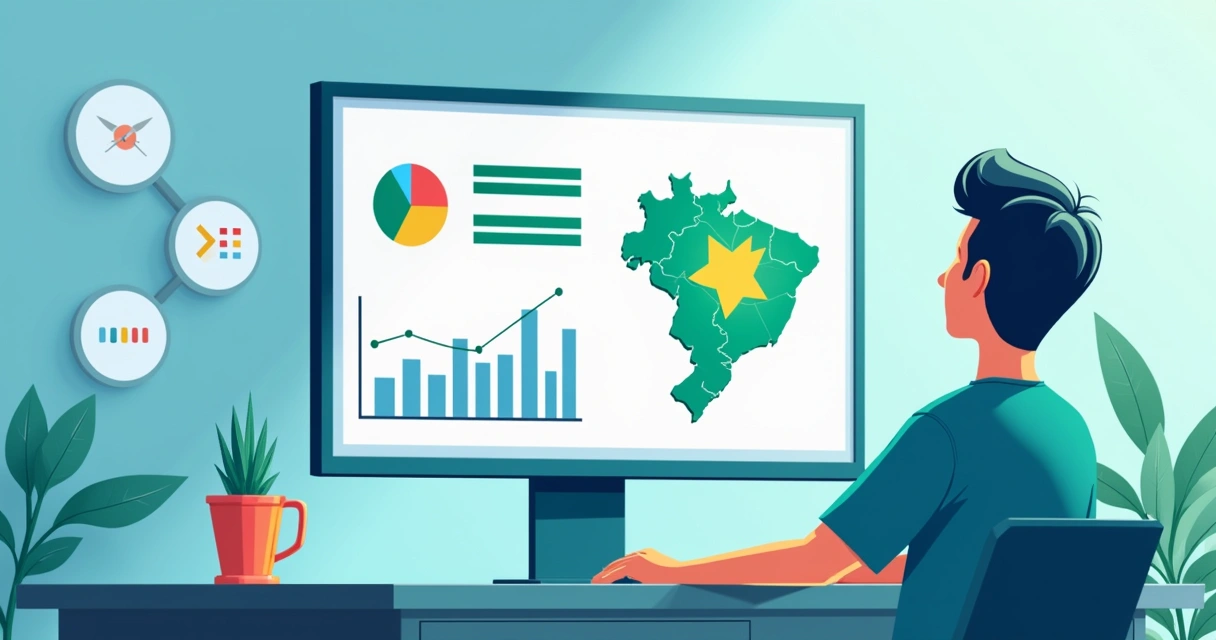 Pessoa analisando dados de eleições em uma tela 