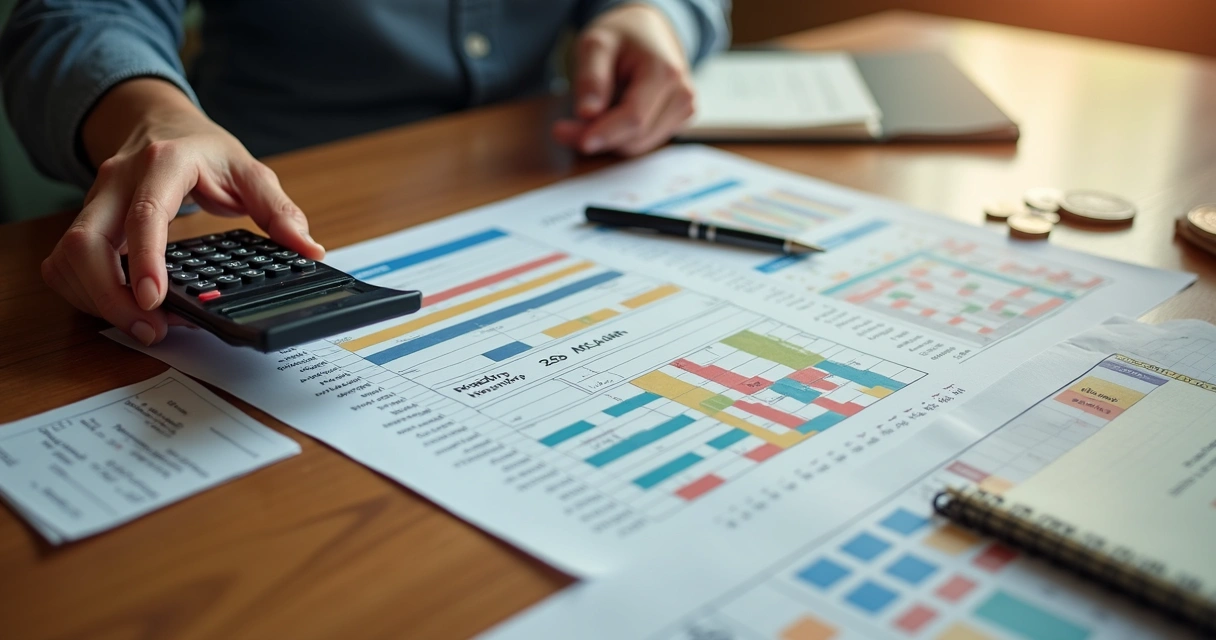 Pessoa analisando gastos em planilha financeira 