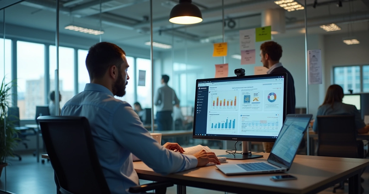 Profissional analisando ICP de leads SaaS 