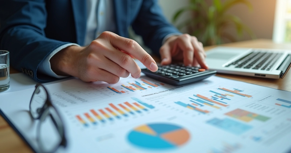 Gestor analisando gráficos de indicadores financeiros de PME 
