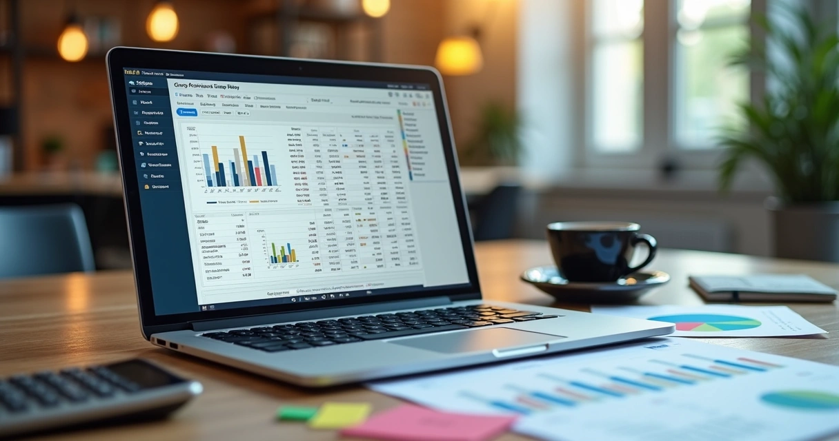 Planilha de indicadores financeiros sobre uma mesa de trabalho 