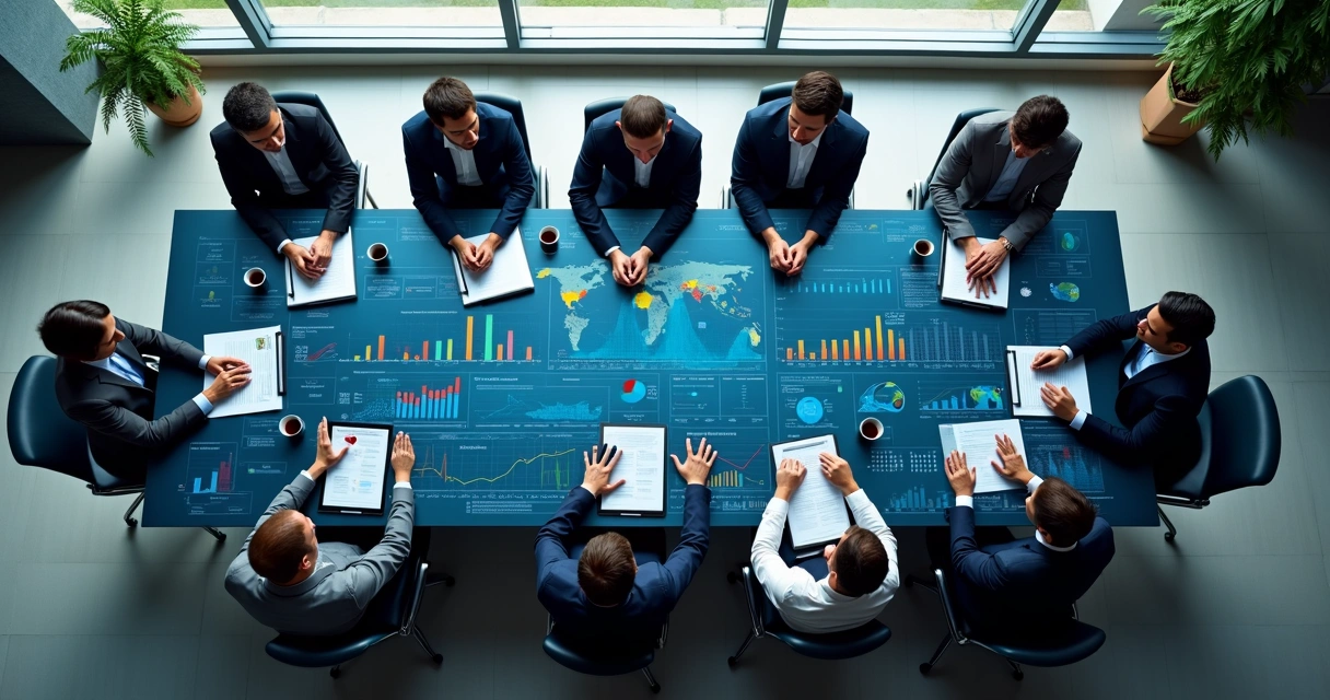 Dashboard mostrando análise avançada de IA em cenário corporativo 