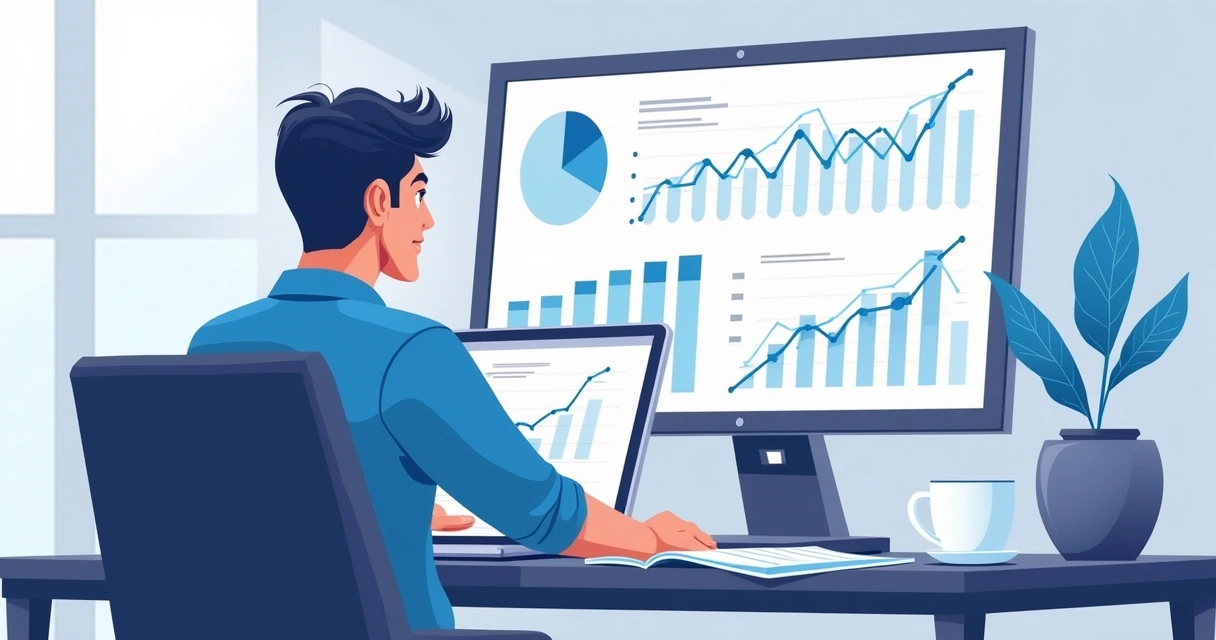 Profissional analisando dados de landing page B2B 