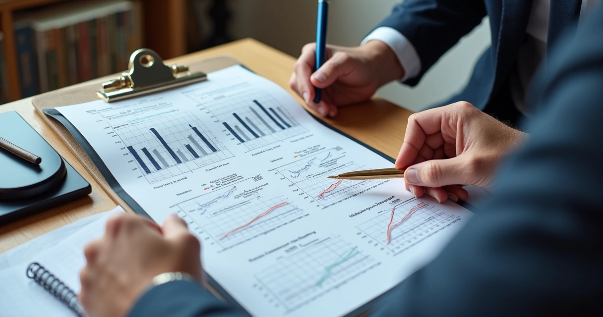 Sessão de análise de laudo pericial com advogado e engenheiro 