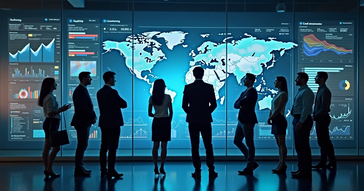 Profissionais analisando leads enriquecidos em tela digital 