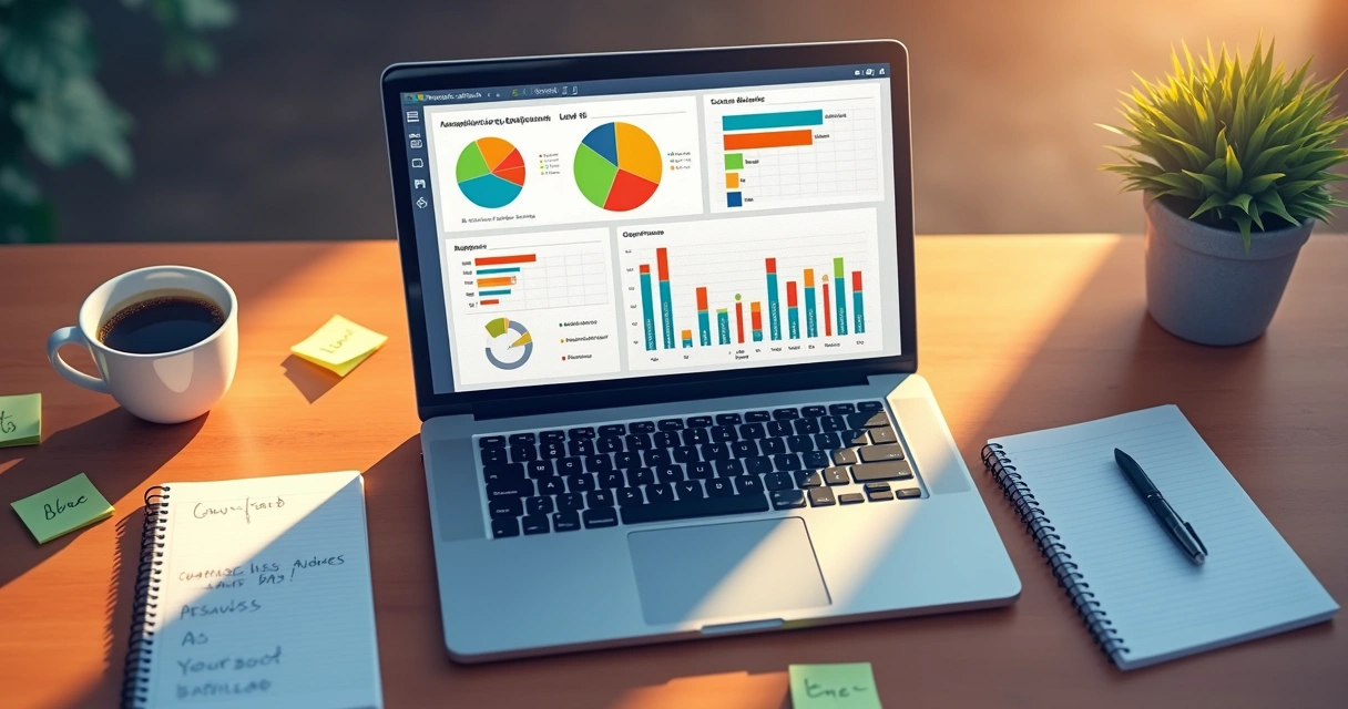 Tela de computador com gráficos de leads em destaque 