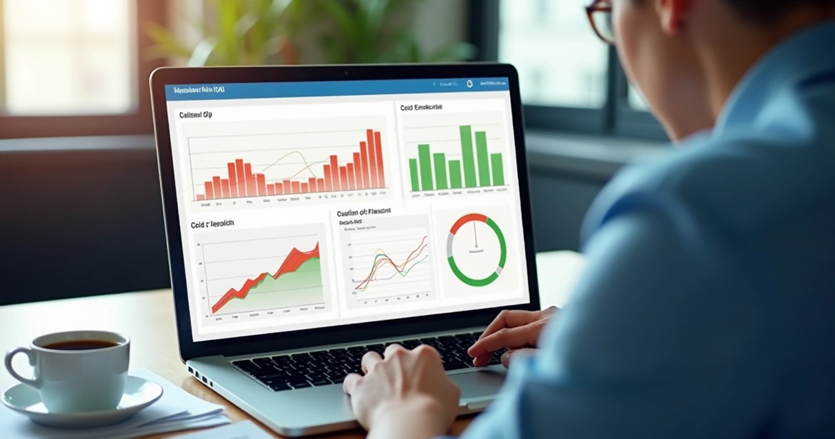 Gráfico de análise de leads com setas mostrando leads quentes