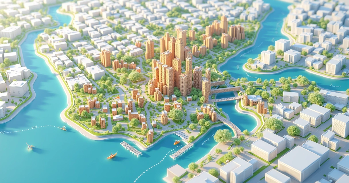 Mapa urbano colorido com destaque em regiões de alta liquidez imobiliária 