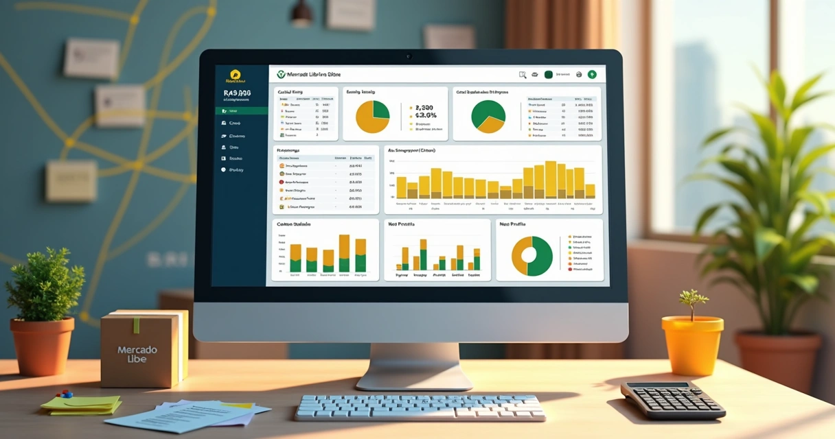 Dashboard de análise de lucro da venda no Mercado Livre 