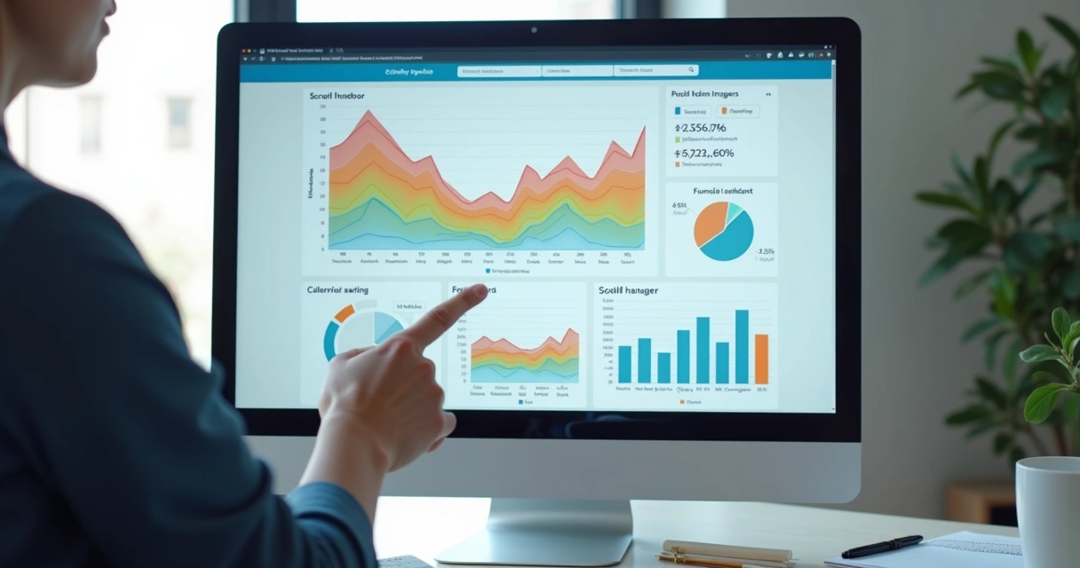 Tela com mapa de calor e funil de conversão em landing page 