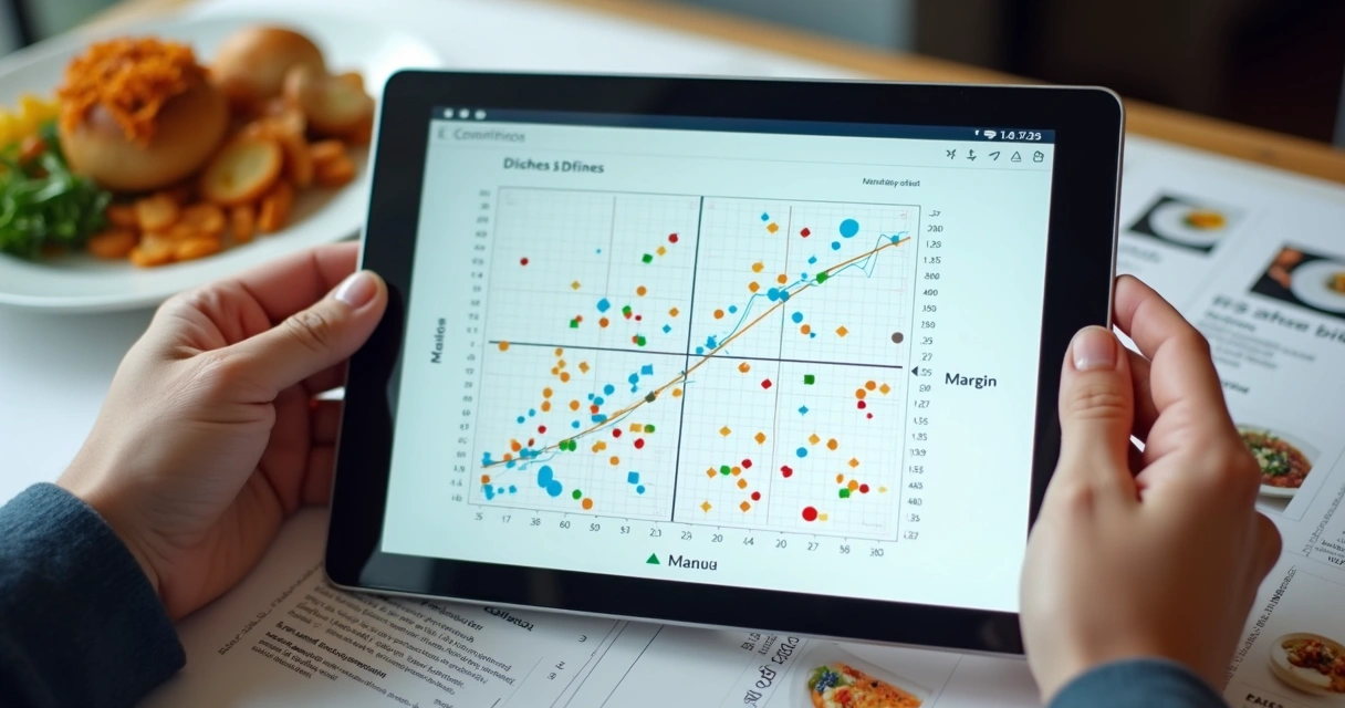 Gráfico de matriz popularidade e margem de pratos 