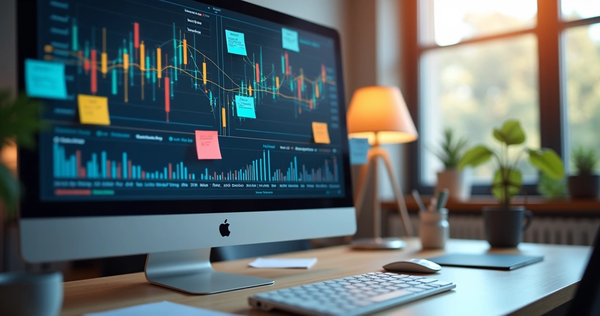 Gráfico de performance digital em tela de computador 