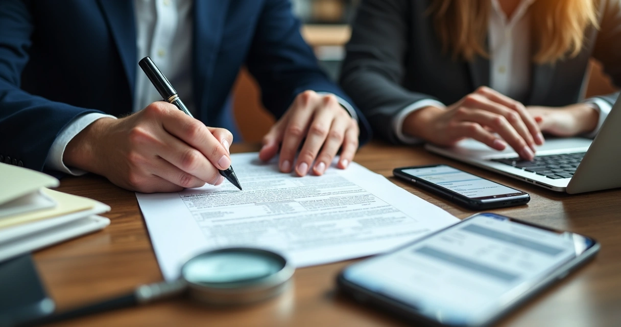 Assessores analisando matrícula de imóvel