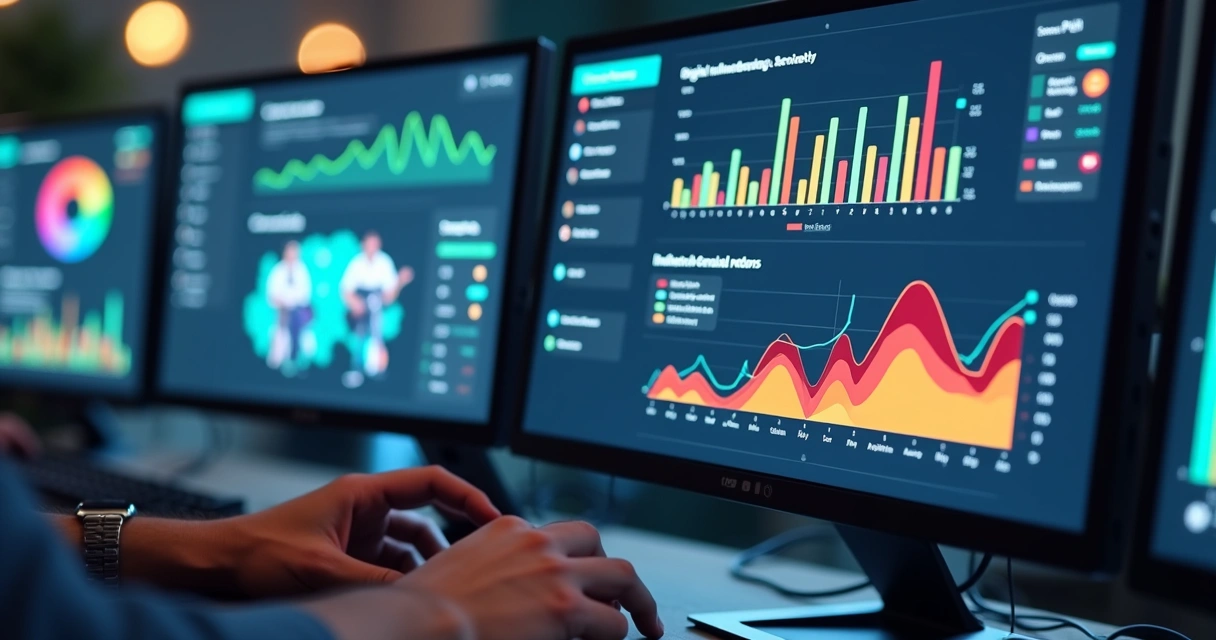 Dashboard com gráficos de menções e sentimentos sobre um influenciador digital