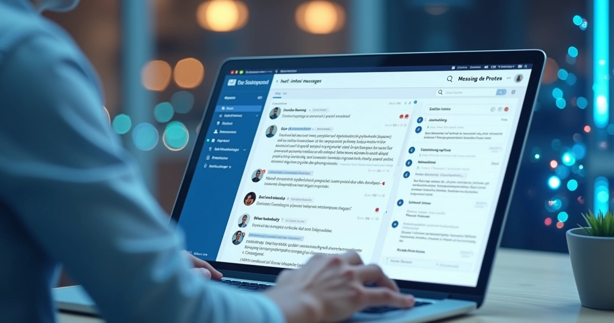 Interface analisando mensagens com processamento de linguagem natural