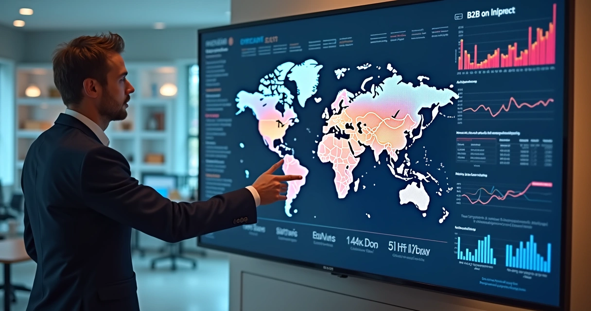 Como aumentar suas vendas pela internet com inteligência de dados 4 Análise gráfica de mercado B2B com mapas e gráficos em tela