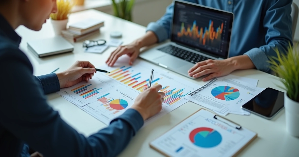 Pessoa analisando gráficos de mercado 