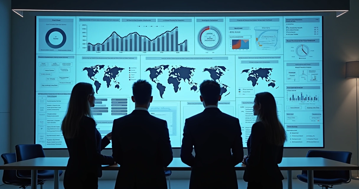 Análise de dados de mercado em tela de computador 