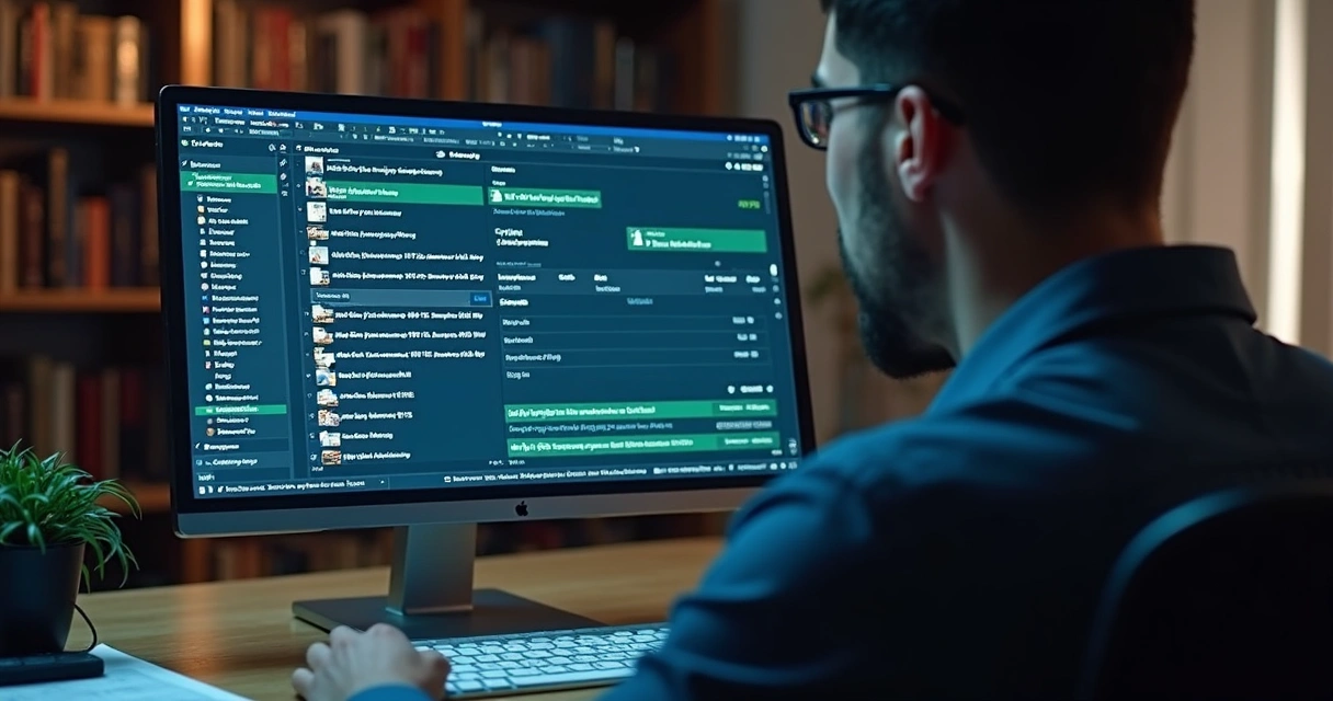 Tela de análise de metadados digitais em um sistema de IA 