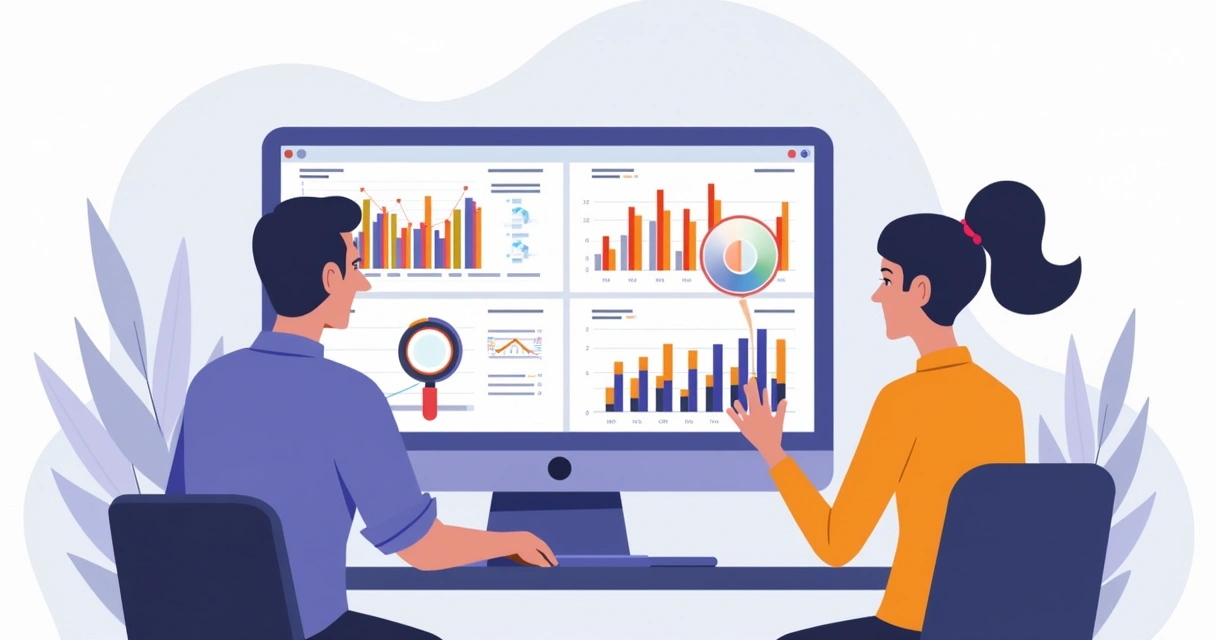 Gráfico digital de análise de métricas de leads em tela de computador. 