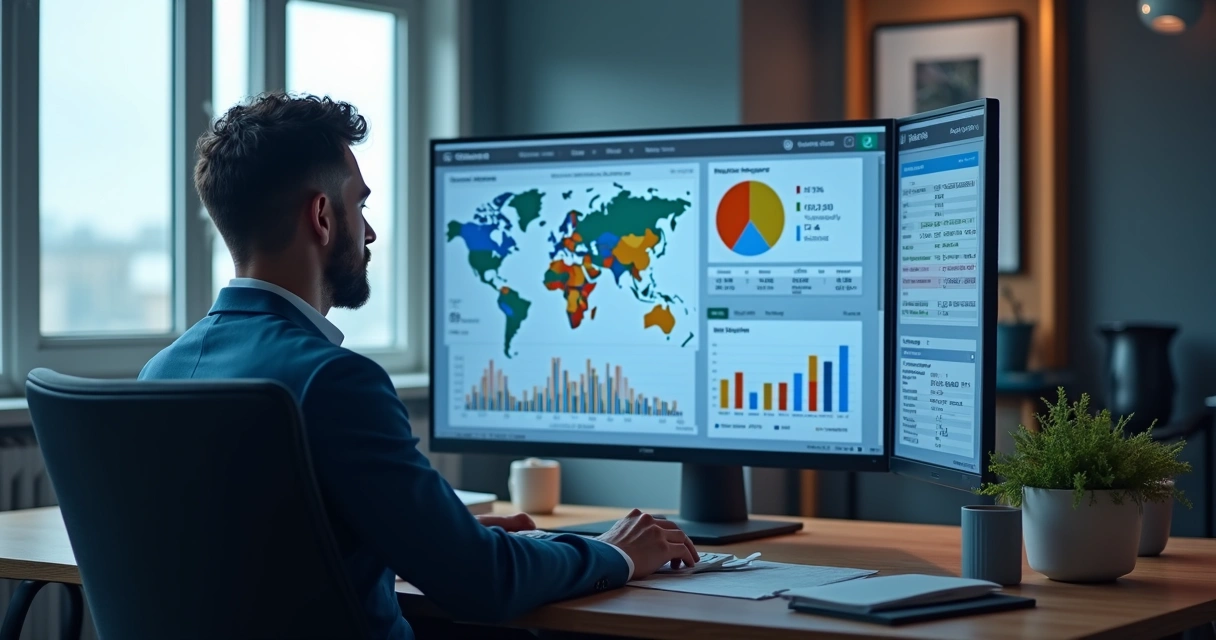 Profissional analisa métricas em dashboard de campanha Google Ads 
