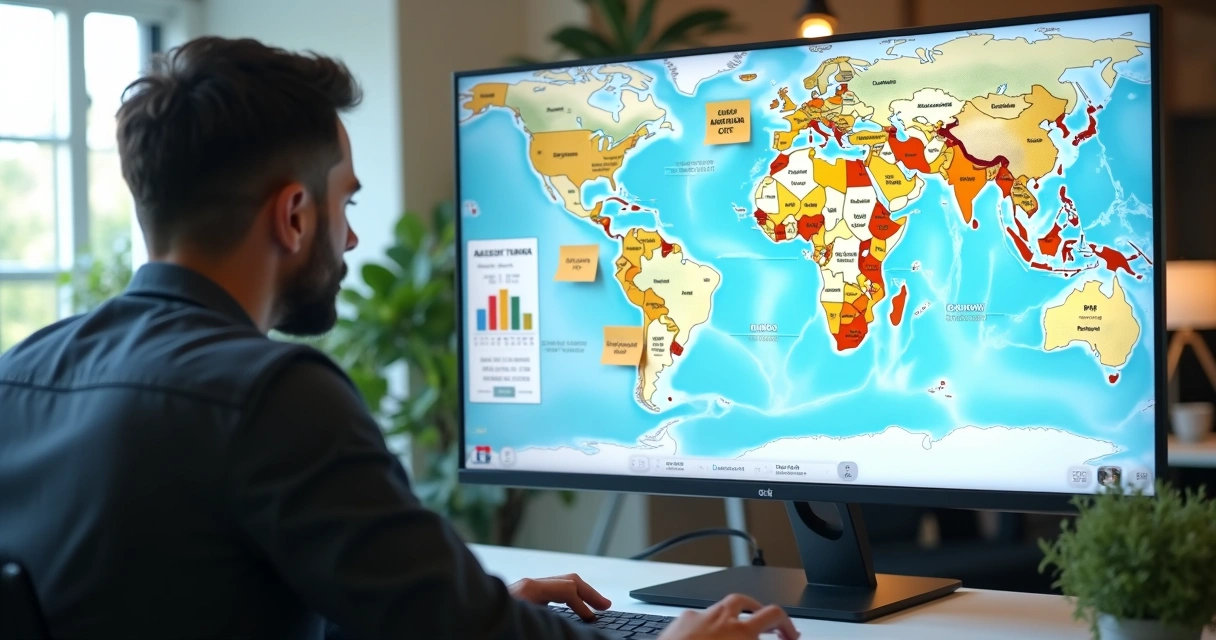 Profissional de marketing avaliando métricas detalhadas de campanhas regionais 