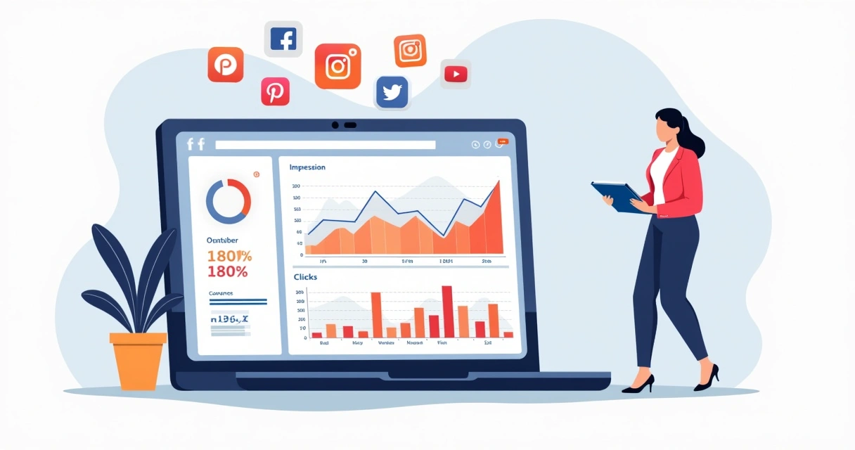 Gráficos de métricas de campanhas de Instagram Ads em dashboard digital 