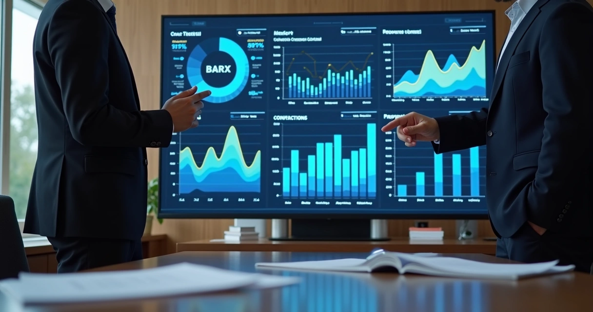 Métricas de desempenho em painel digital 
