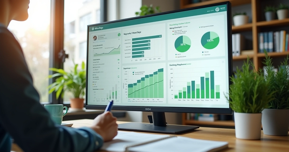 Gráficos de métricas de atendimento no WhatsApp para empresas 