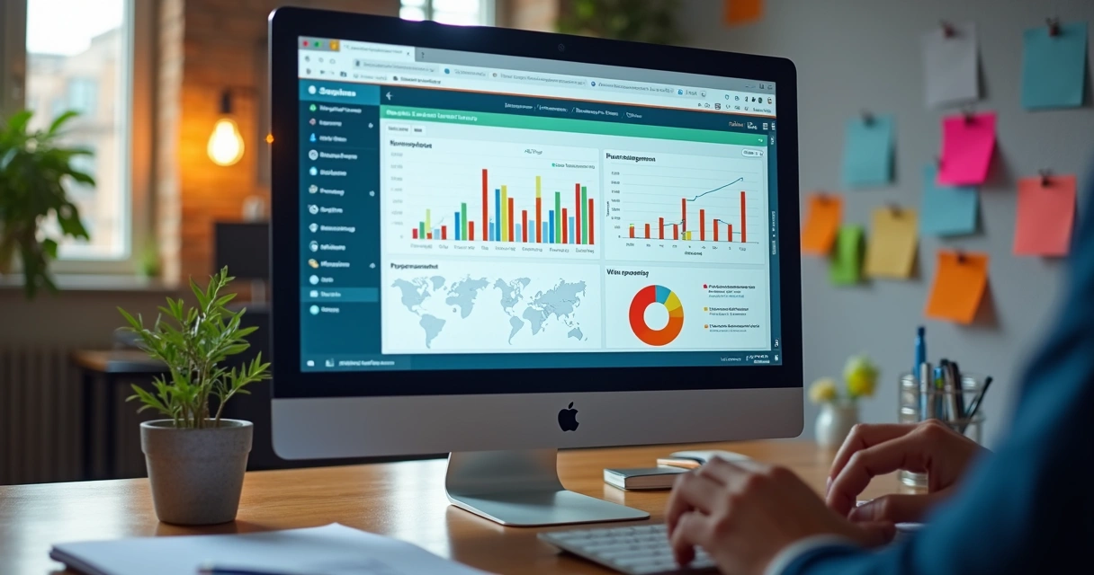 Análise de postagens de redes sociais sobre contabilidade em tela de computador 