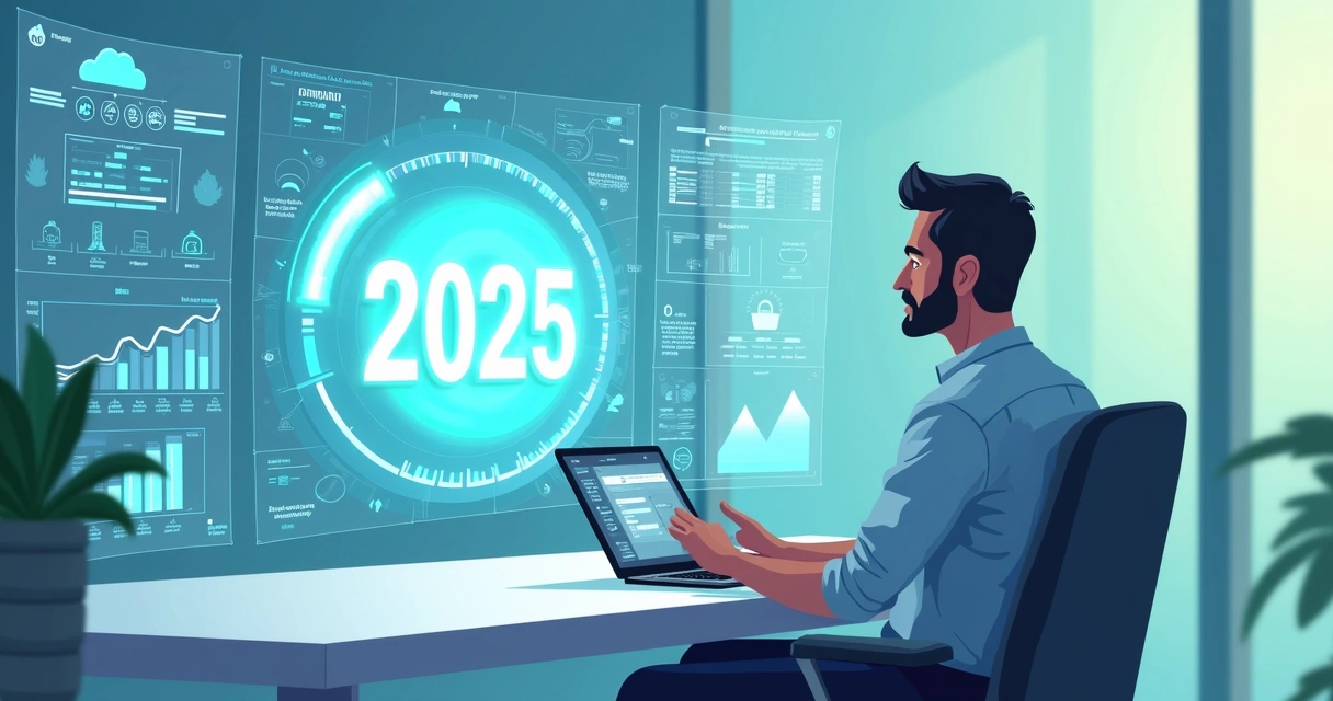 Gestor de TI analisando gráficos de migração para nuvem