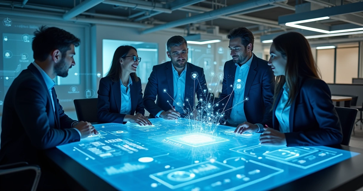Equipe analisando gráficos financeiros digitais com integração de APIs e dados Open Finance