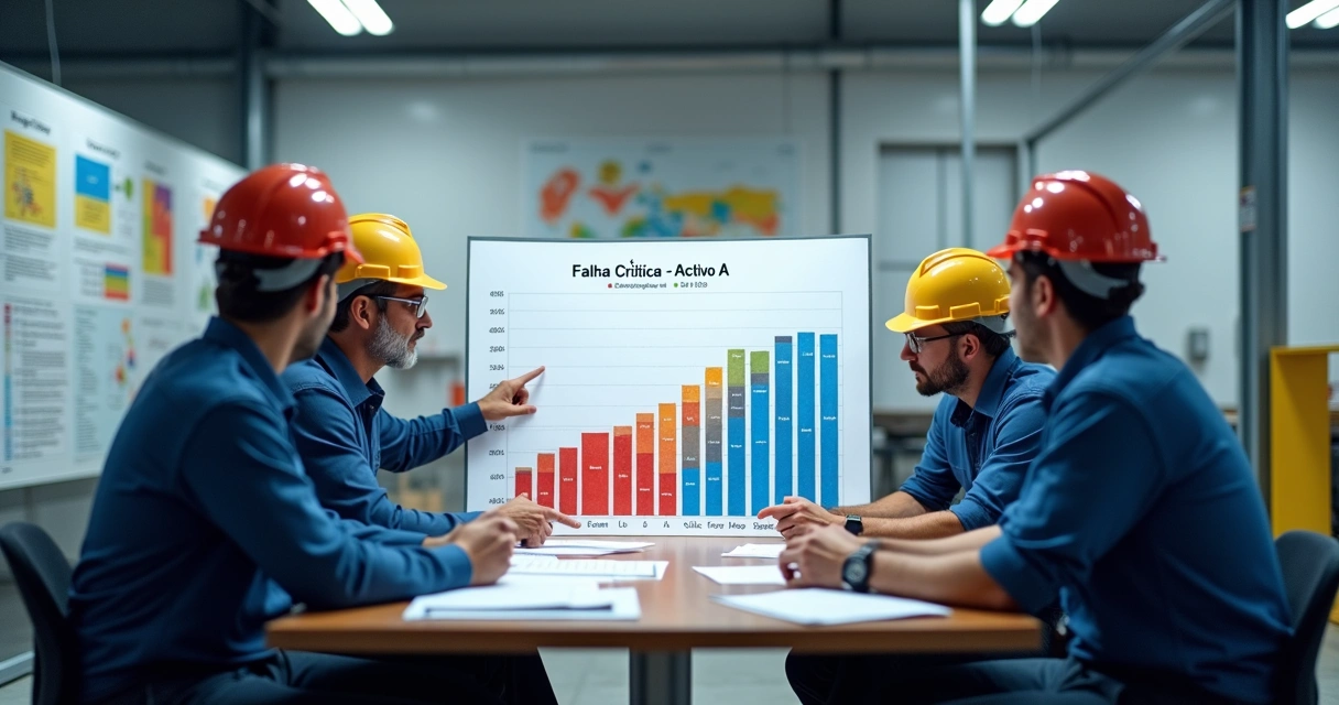 Gráfico de Pareto de falhas em equipamentos industriais