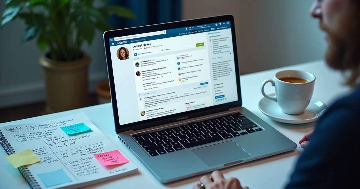 Análise de perfil no LinkedIn com destaques em tópicos relevantes incluídos 