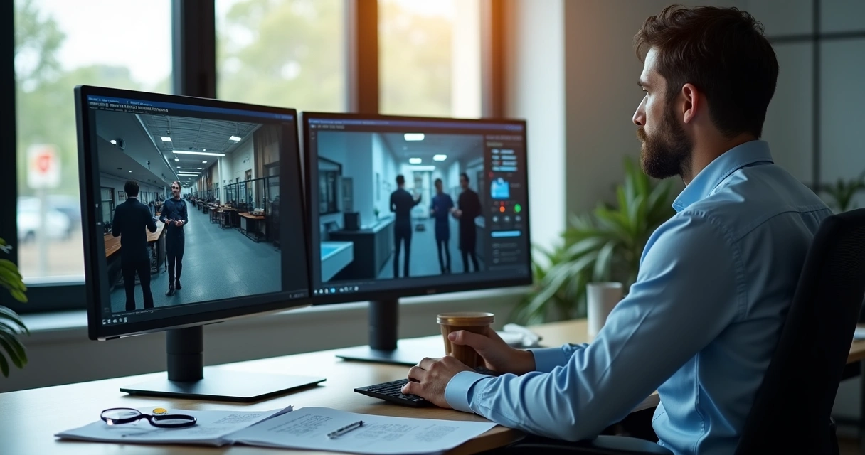 Especialista analisa quadros de um vídeo em computador 