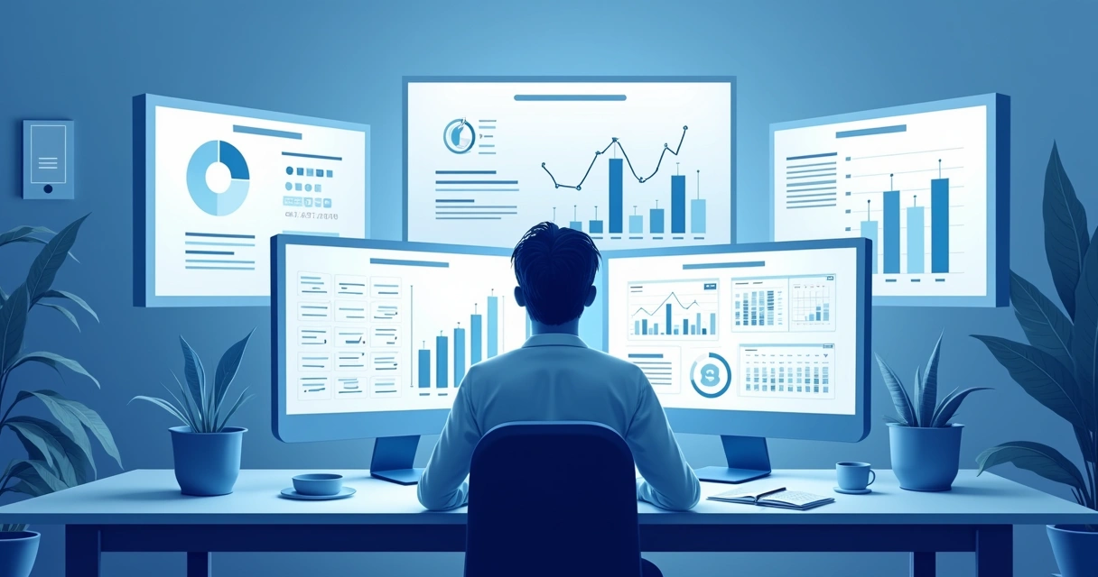 Profissional analisando dados digitais 